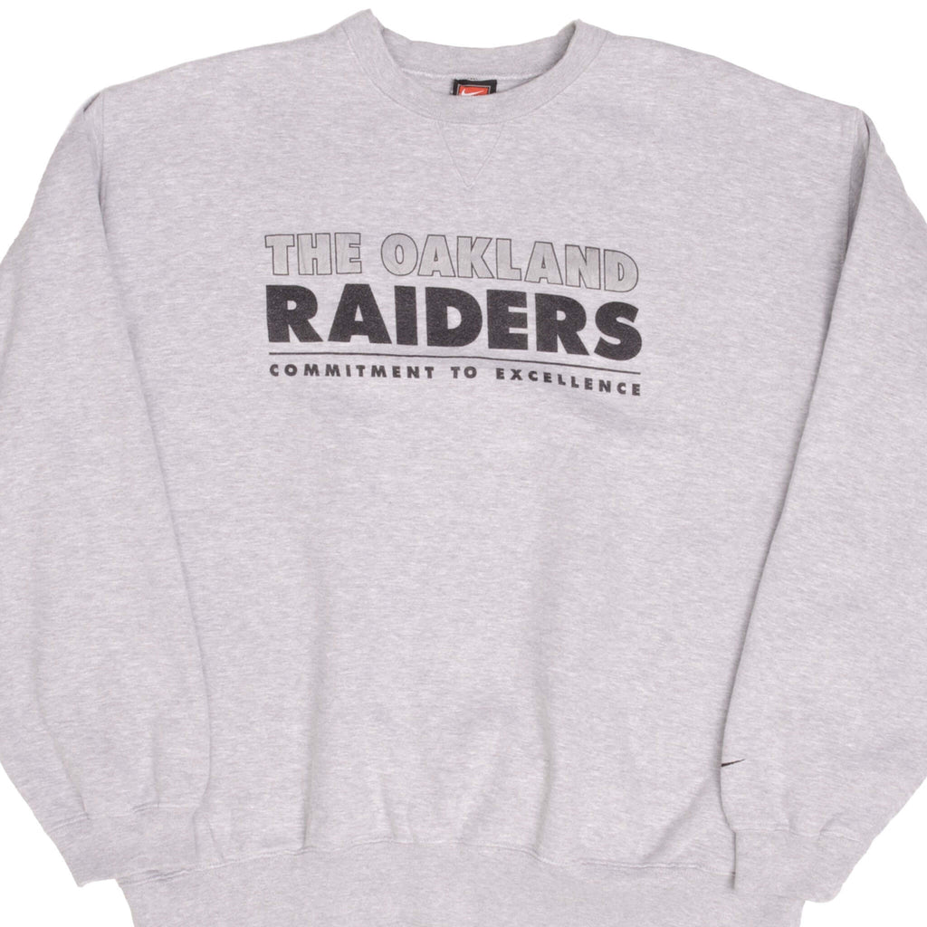 Vintage Nike NFL Oakland Raiders Heavyweight Sweatshirt 1990S Size XL 