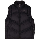 Vintage Nike Swoosh Black Puffer Vest Jacket 2000S Size Xl
