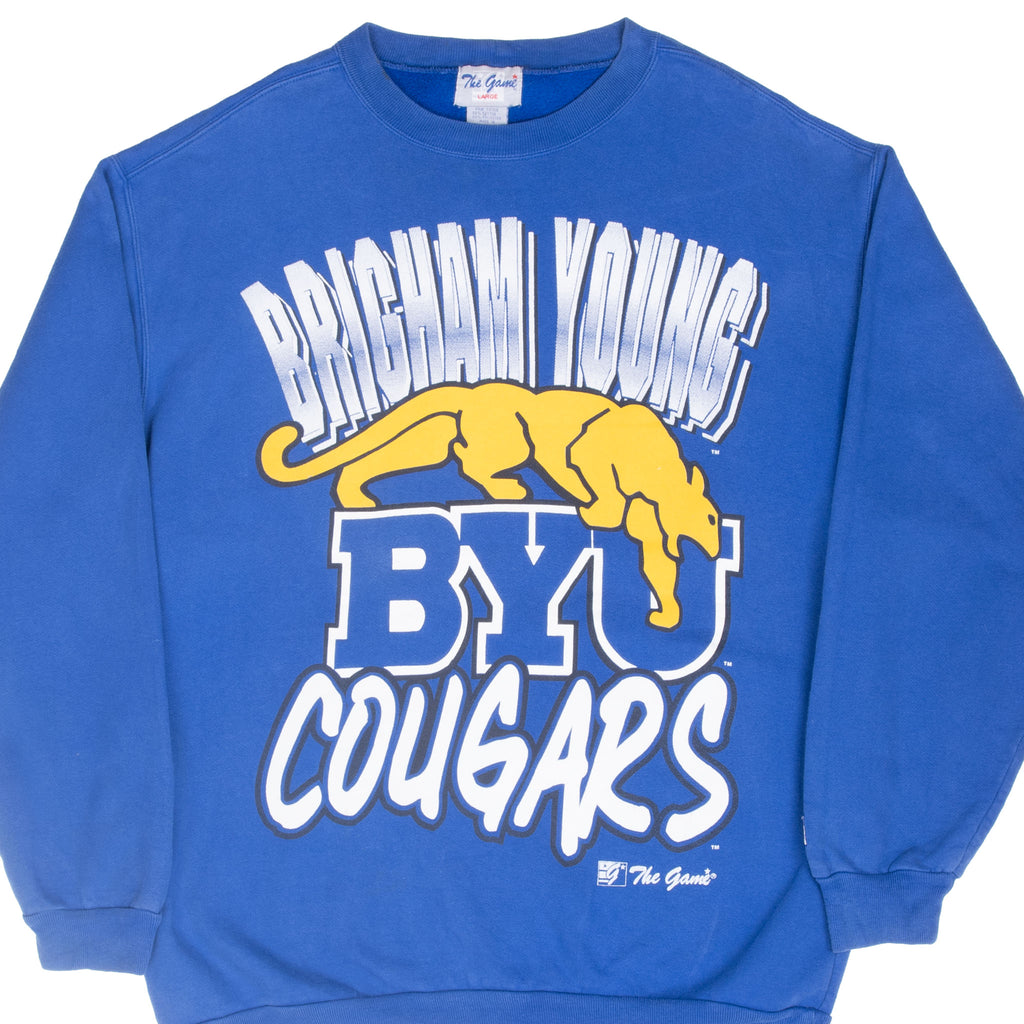 Vintage Ncaa Byu Brigham Young University Cougars The Game Sweatshirt 1990S Size Large
