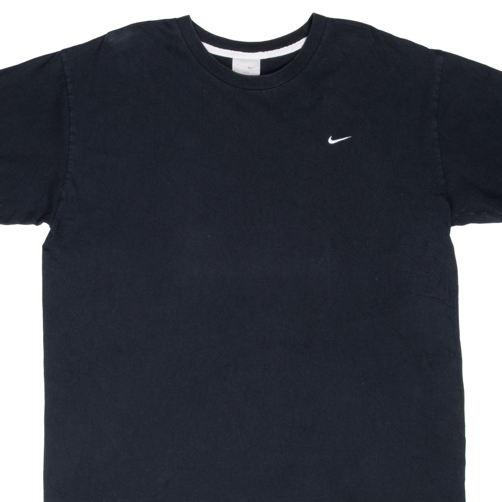 Vintage Nike Black Classic Swoosh Tee Shirt 2000S Size 2XL Made In Usa