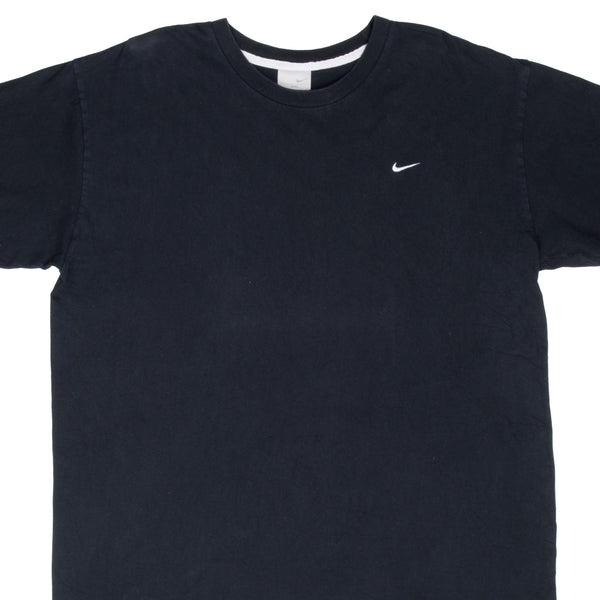 Vintage Nike Black Classic Swoosh Tee Shirt 2000S Size 2XL Made In Usa