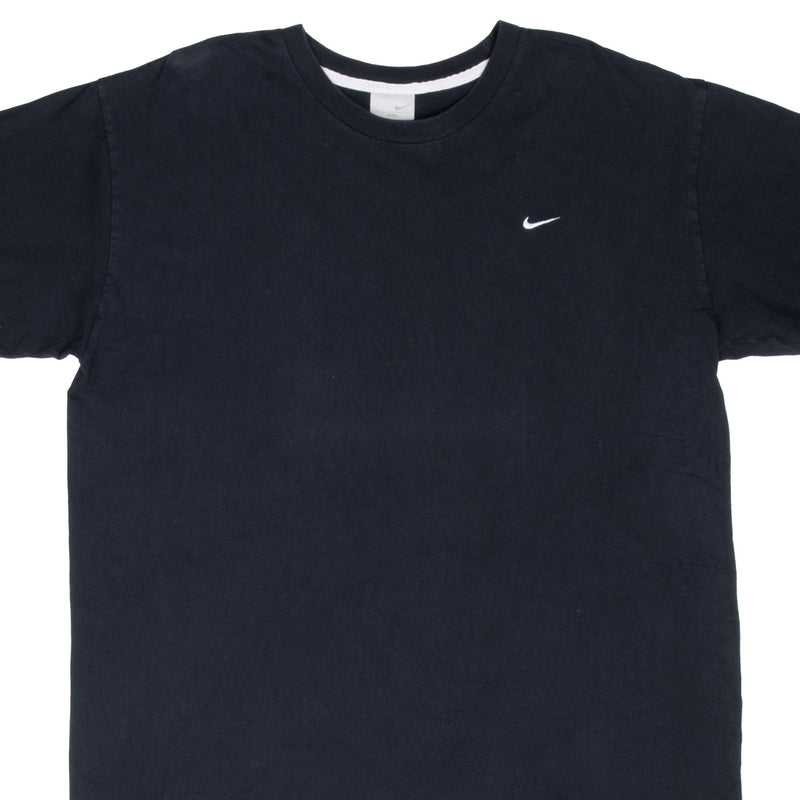 Vintage Nike Black Classic Swoosh Tee Shirt 2000S Size 2XL Made In Usa