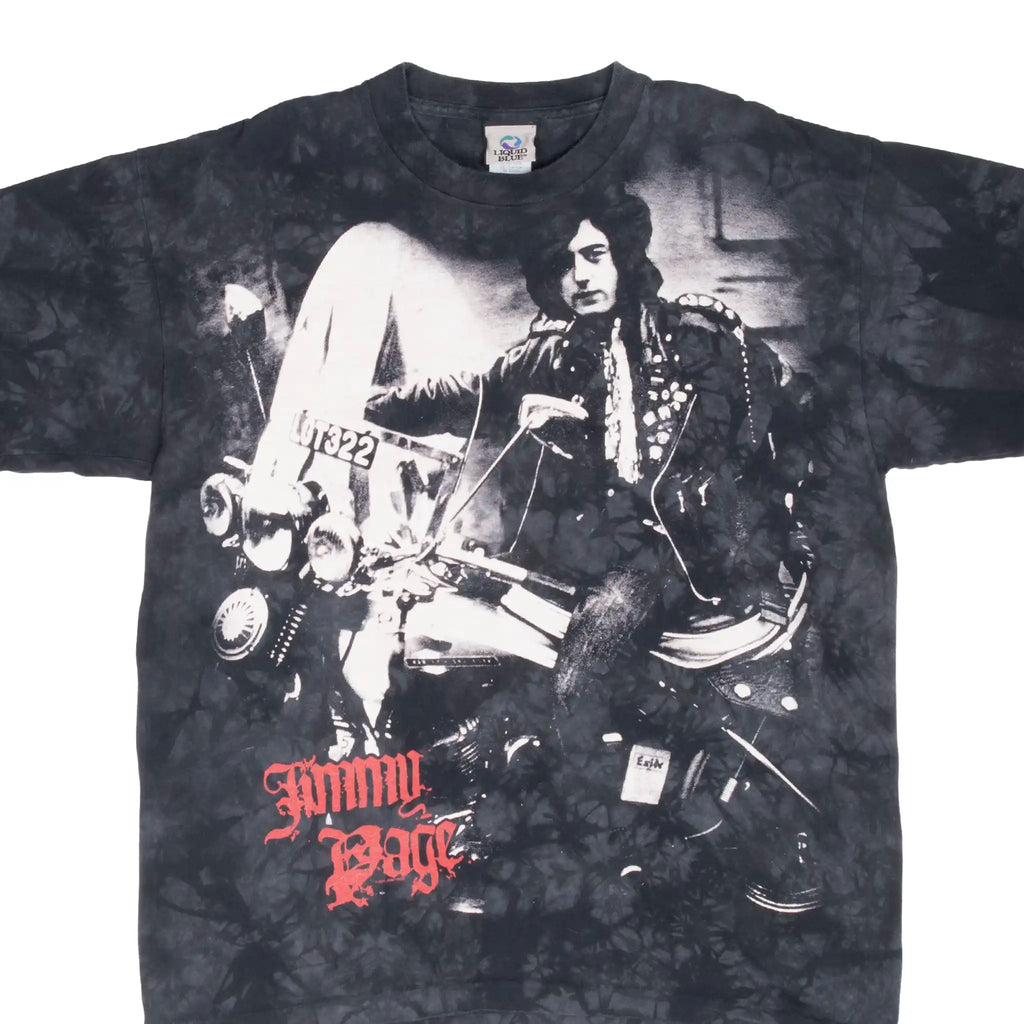 Vintage Jimmy Page 2004 Liquid Blue Tee Shirt Size Large Made In Usa