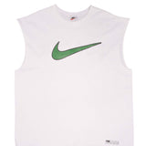 Vintage Nike Soccer Big Swoosh White Tank Top Tee Shirt 1990S XL Made In Usa