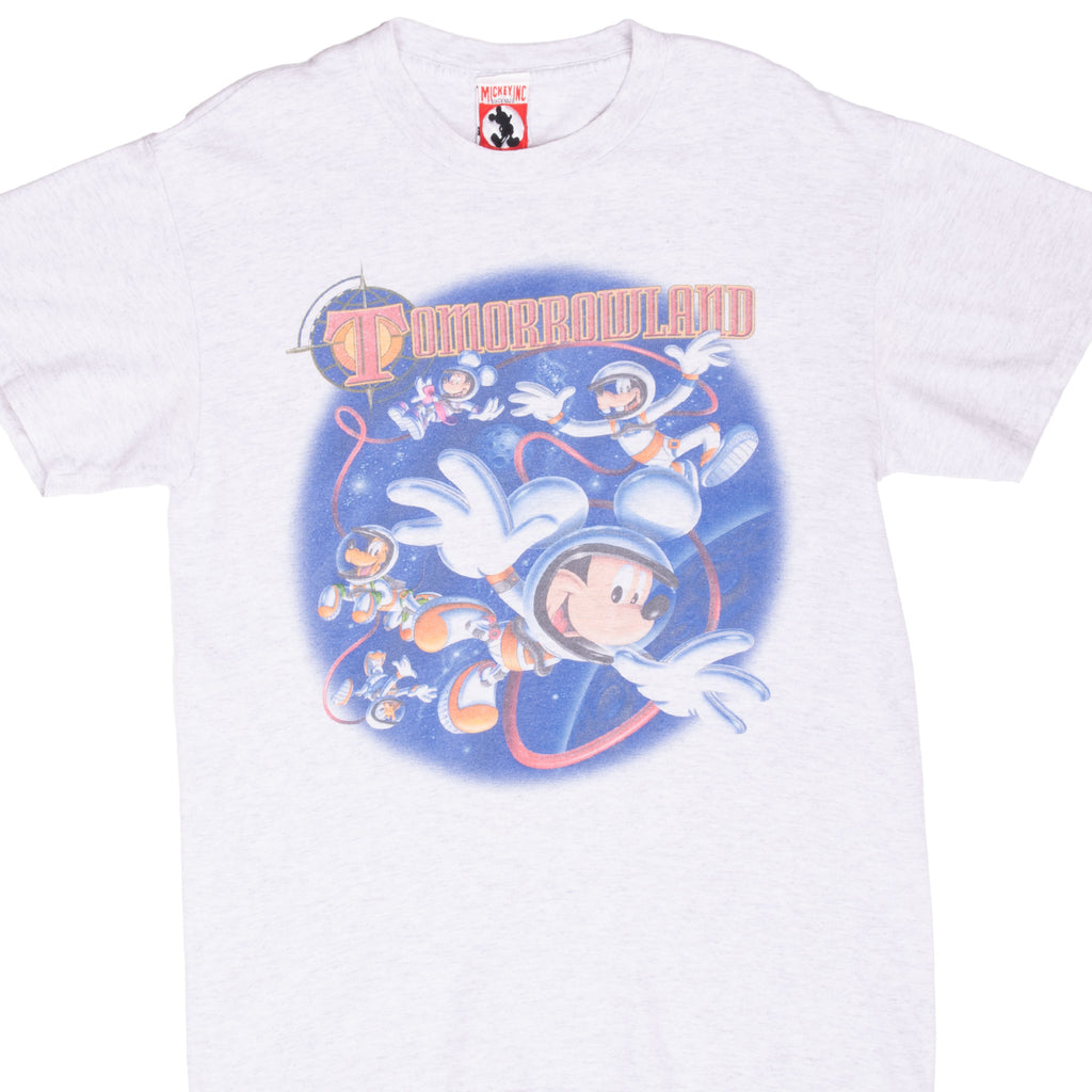 Vintage Disney Tomorrowland Mickey In Space Tee Shirt Size Medium Made In Usa