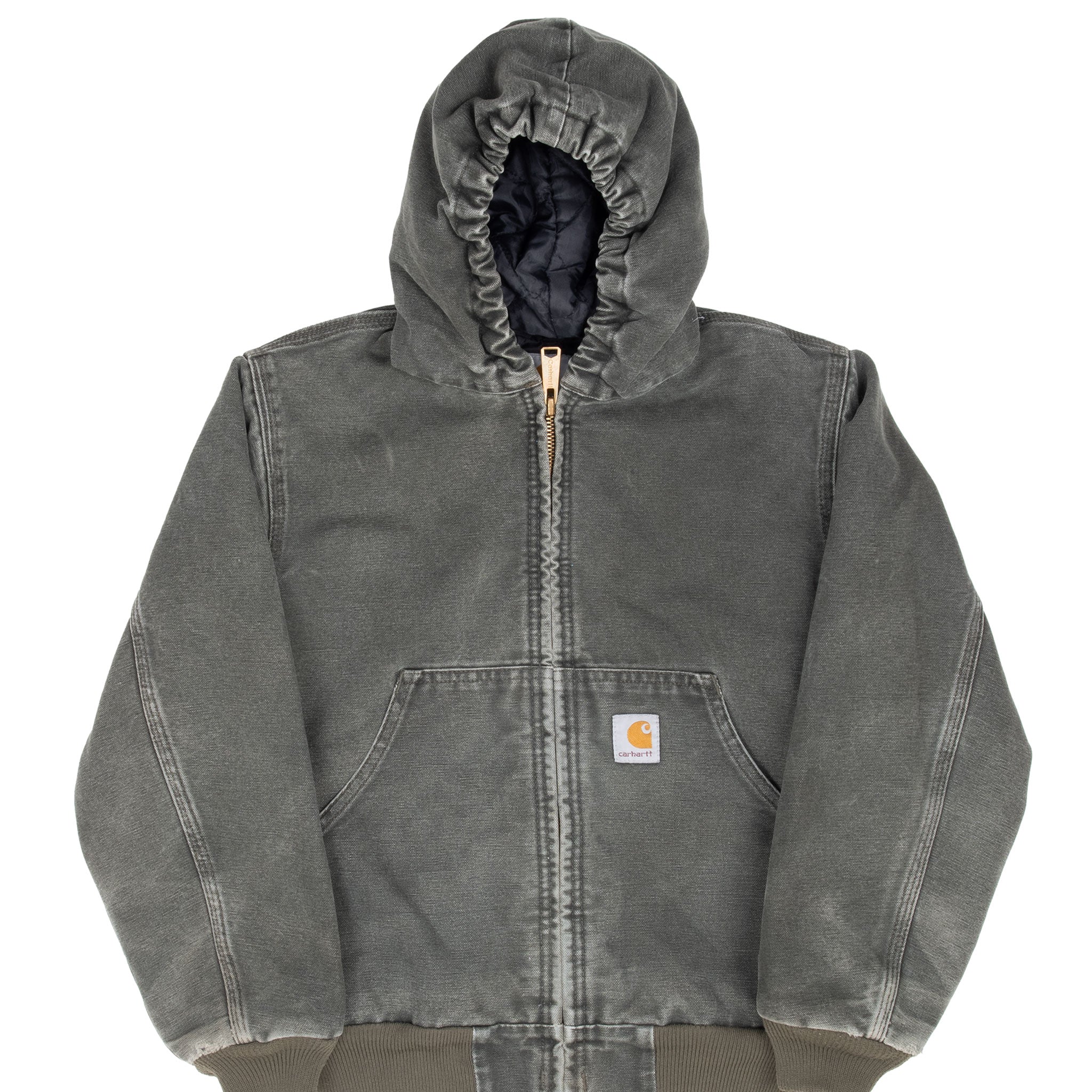 Vintage Carhartt Faded Green Active Worker Jacket Y06MOS Size Medium Youth