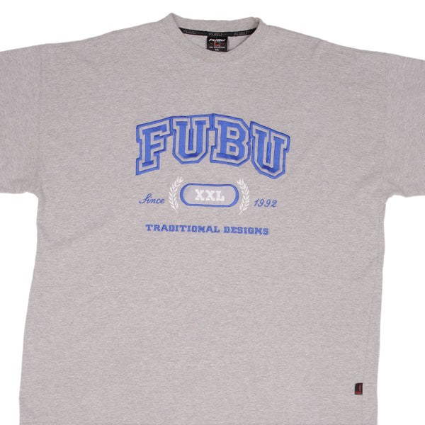 Vintage Fubu Gray Tee Shirt 2000S Size 2XL