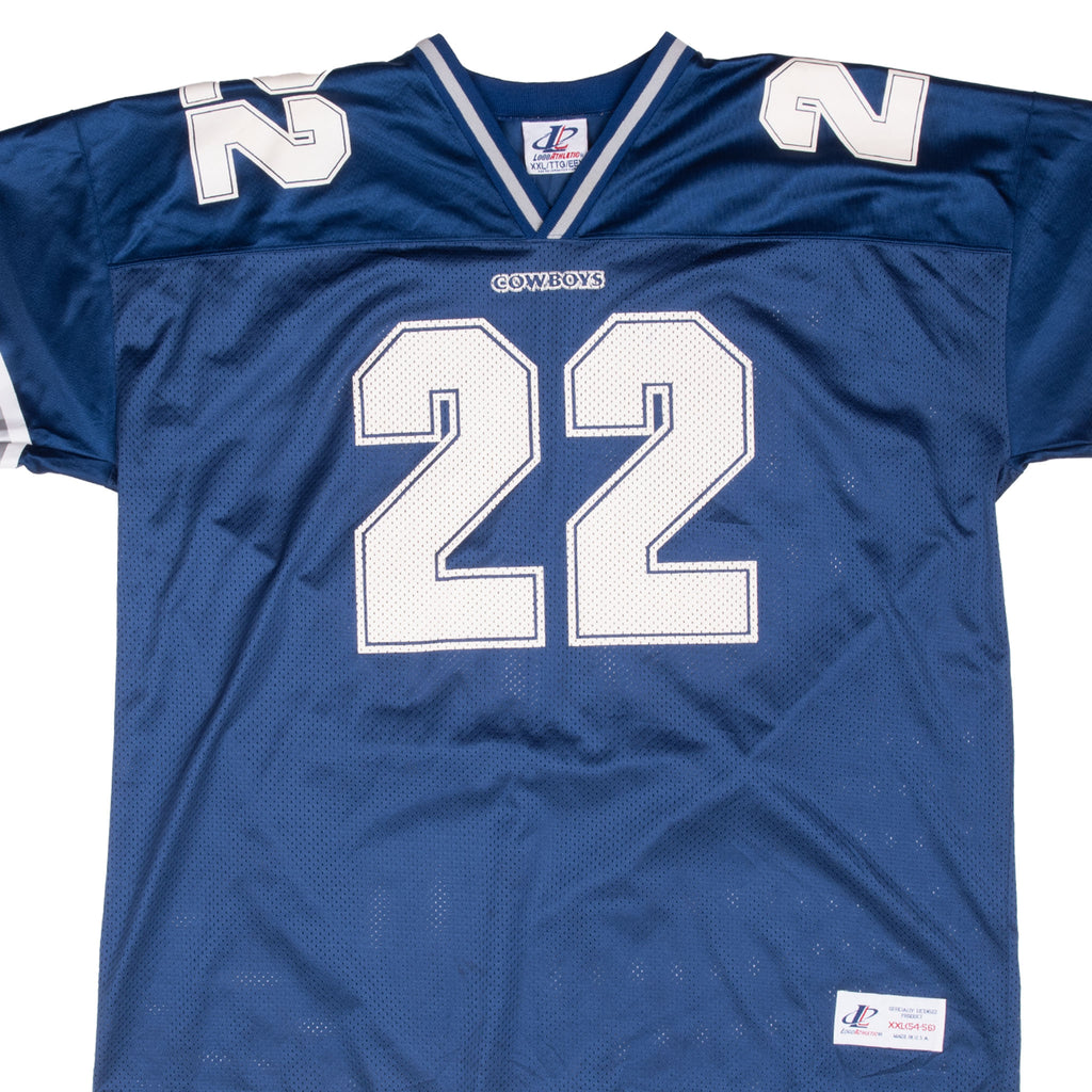 Vintage Nfl Dallas Cowboys E Smith #22 Logo Athletic Jersey 2000S Size 2XL With Single Stitch Sleeves