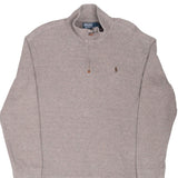 Vintage Polo Ralph Lauren Khaki Green Quarter 1/4 Zip Sweater 1990S Size Large