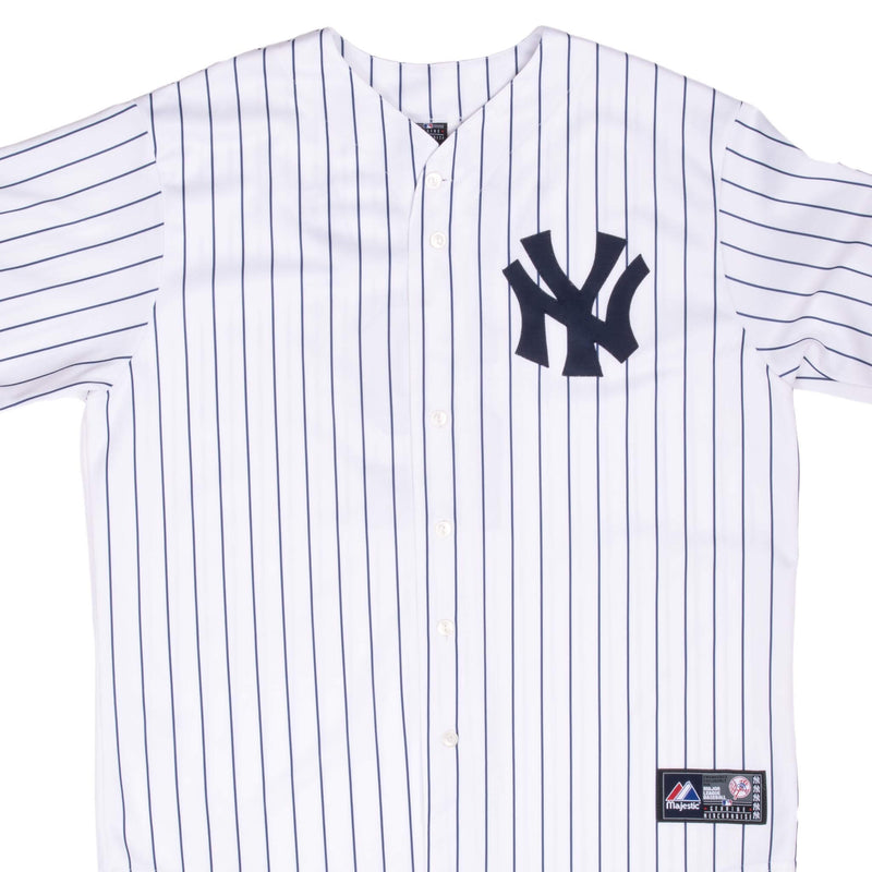 Vintage Mlb New York Yankees Derek Jeter #13 Majestic Jersey 2000S Size XL Made In Usa