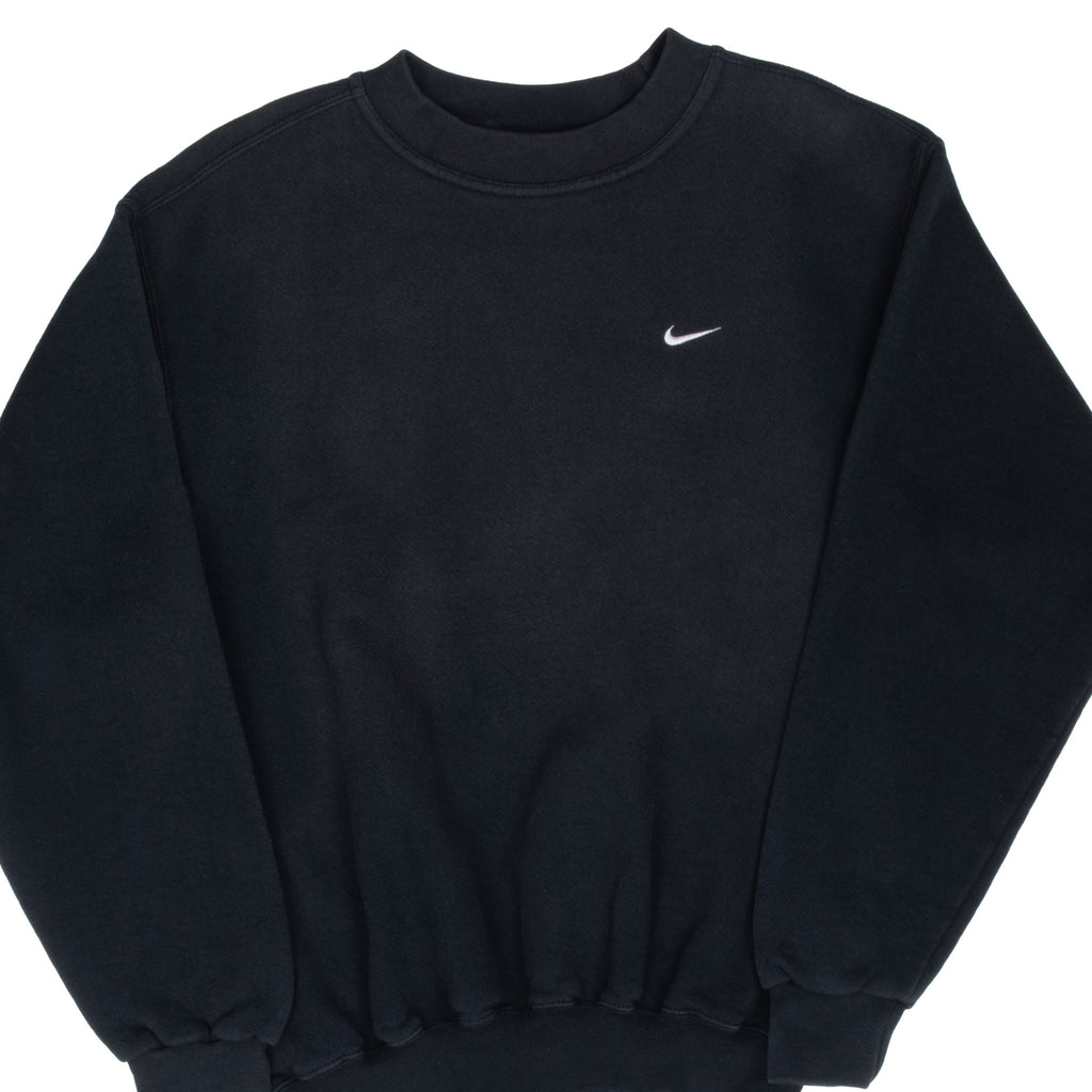 Vintage Nike Classic Swoosh Black Sweatshirt 1990S Size Small Made In Usa