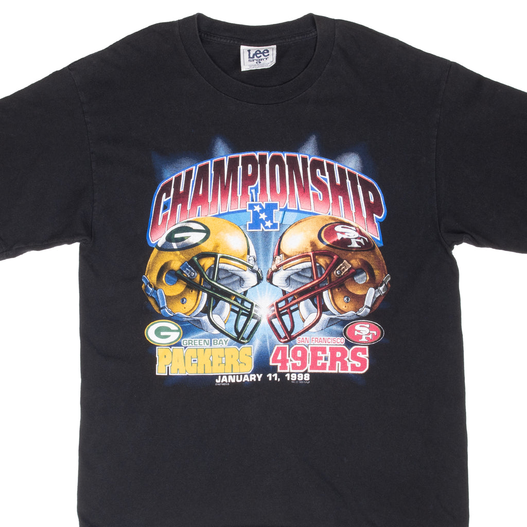 Vintage Nfl Green Bay Packers Vs San Francisco 49Ers Nfc Championship Final 1998 Tee Shirt Size Large