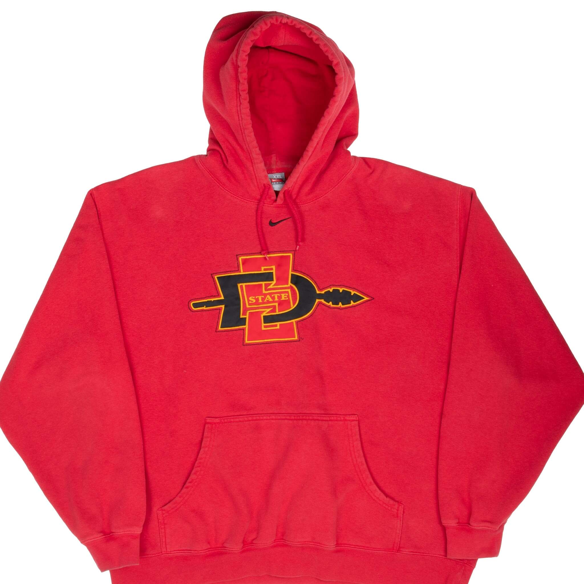 Vintage Nike Ncaa San Diego State University Red Hoodie Sweatshirt 2000S Size 2XL