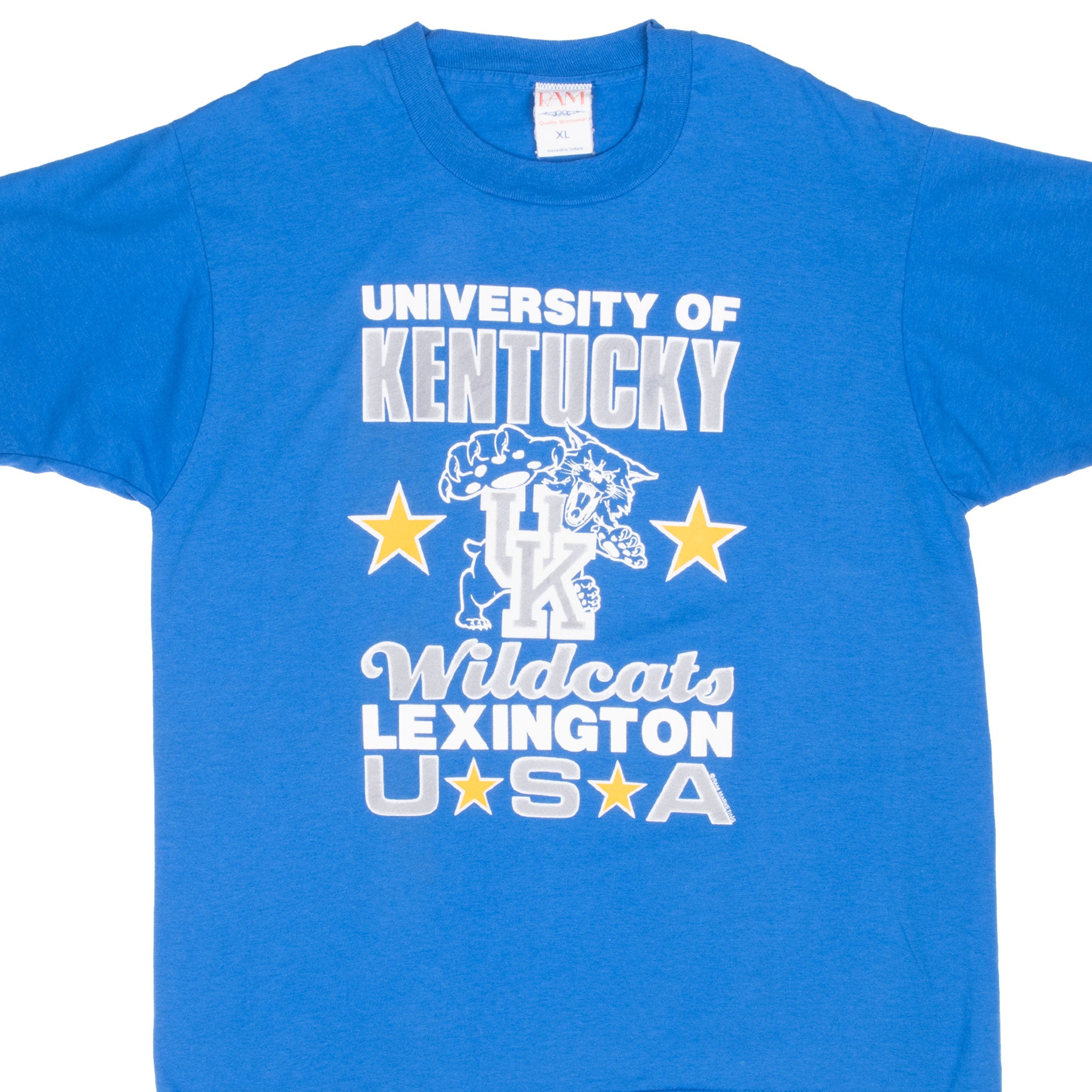 Vintage Ncaa University Of Kentucky Wildcats 1990S Tee Shirt Size Large Made In Usa With Single Stitch Sleeves
