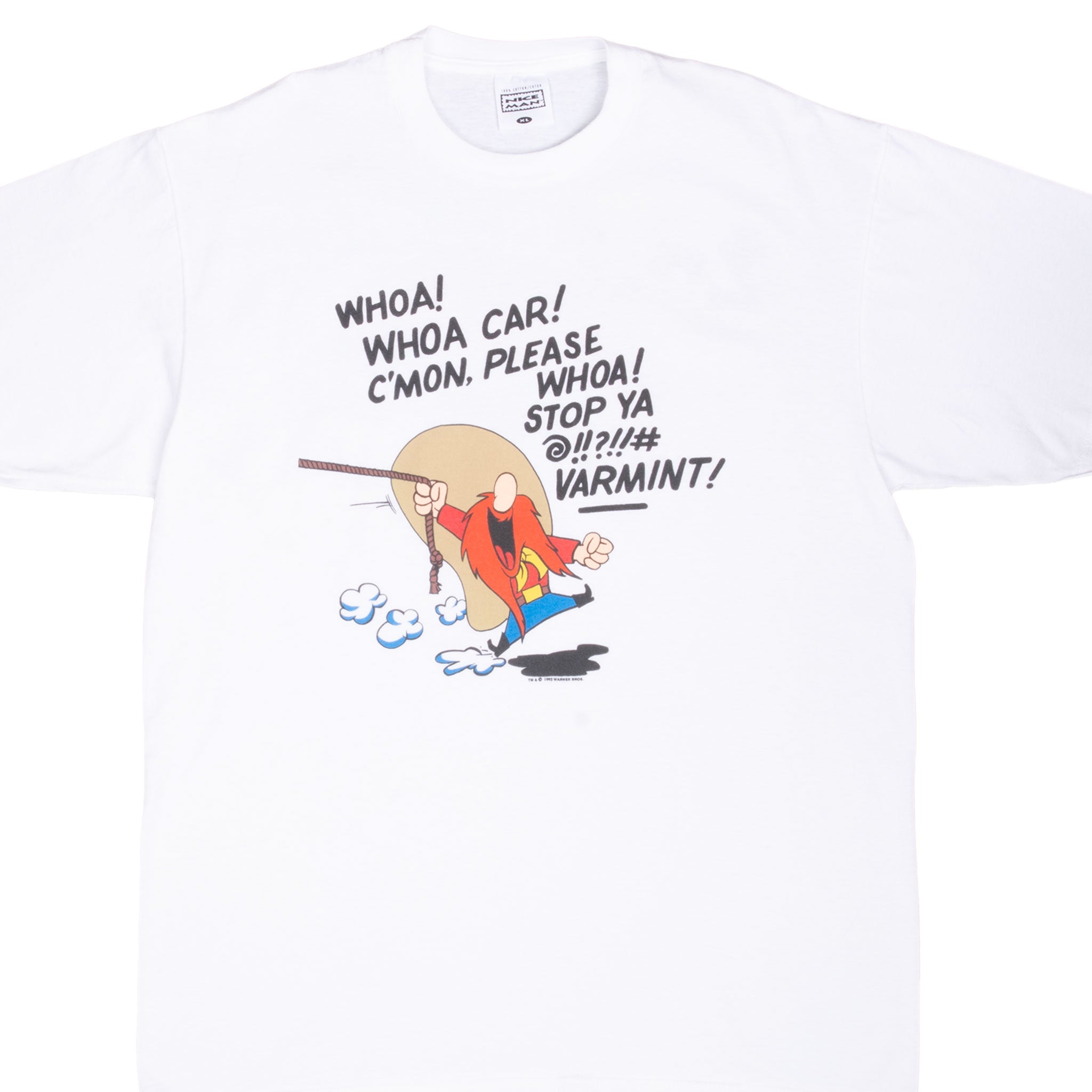 VINTAGE NASCAR LOONEY TUNES YOSEMITE SAM  TAZ TEE SHIRT 1993 SIZE XL MADE IN USA
