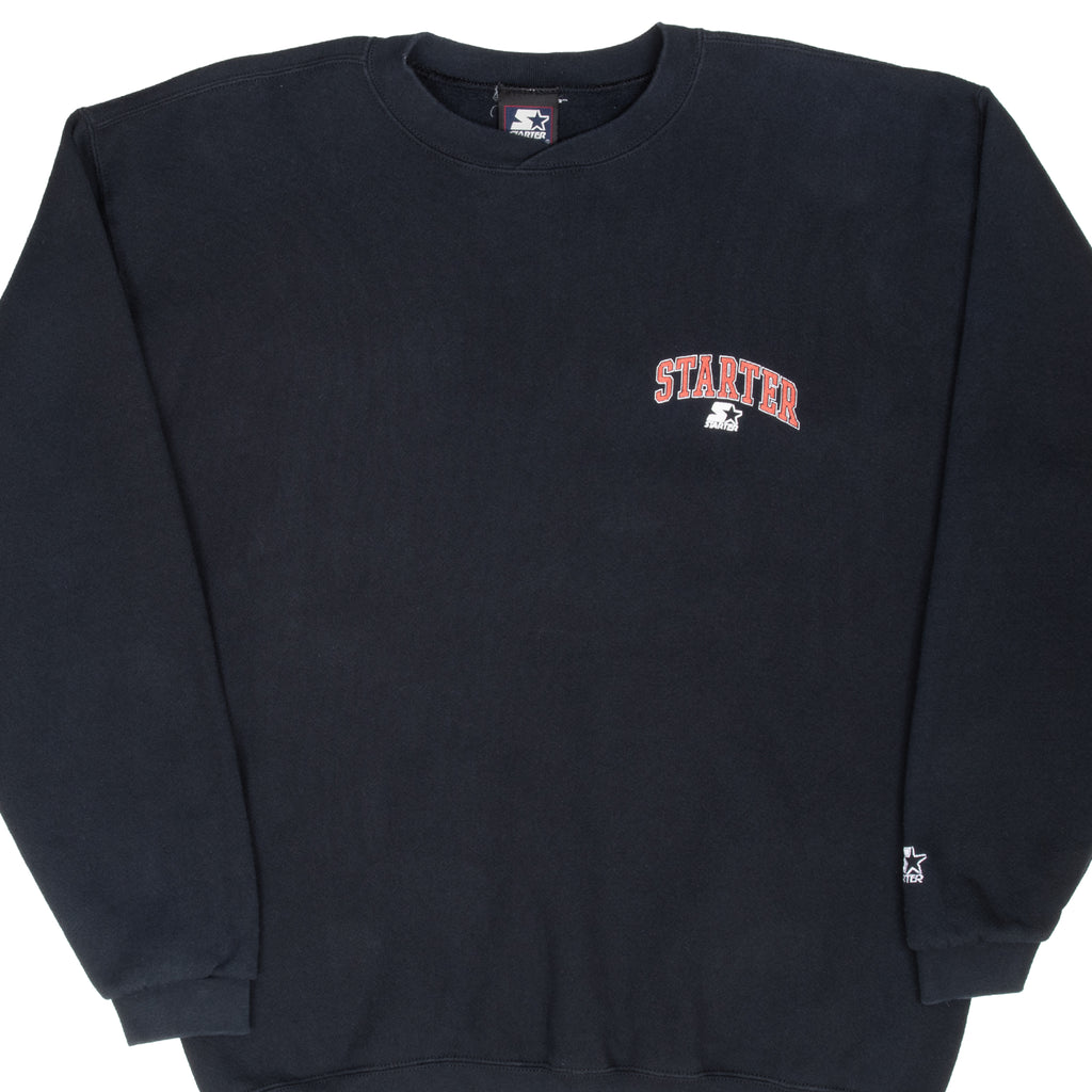 Vintage Black Starter Sweatshirt 1990S Size Large Made In Usa