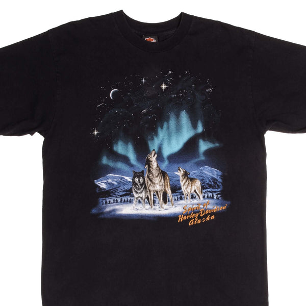 Vintage Harley Davidson Alaska Wolf Tee Shirt 2005 Size XL 