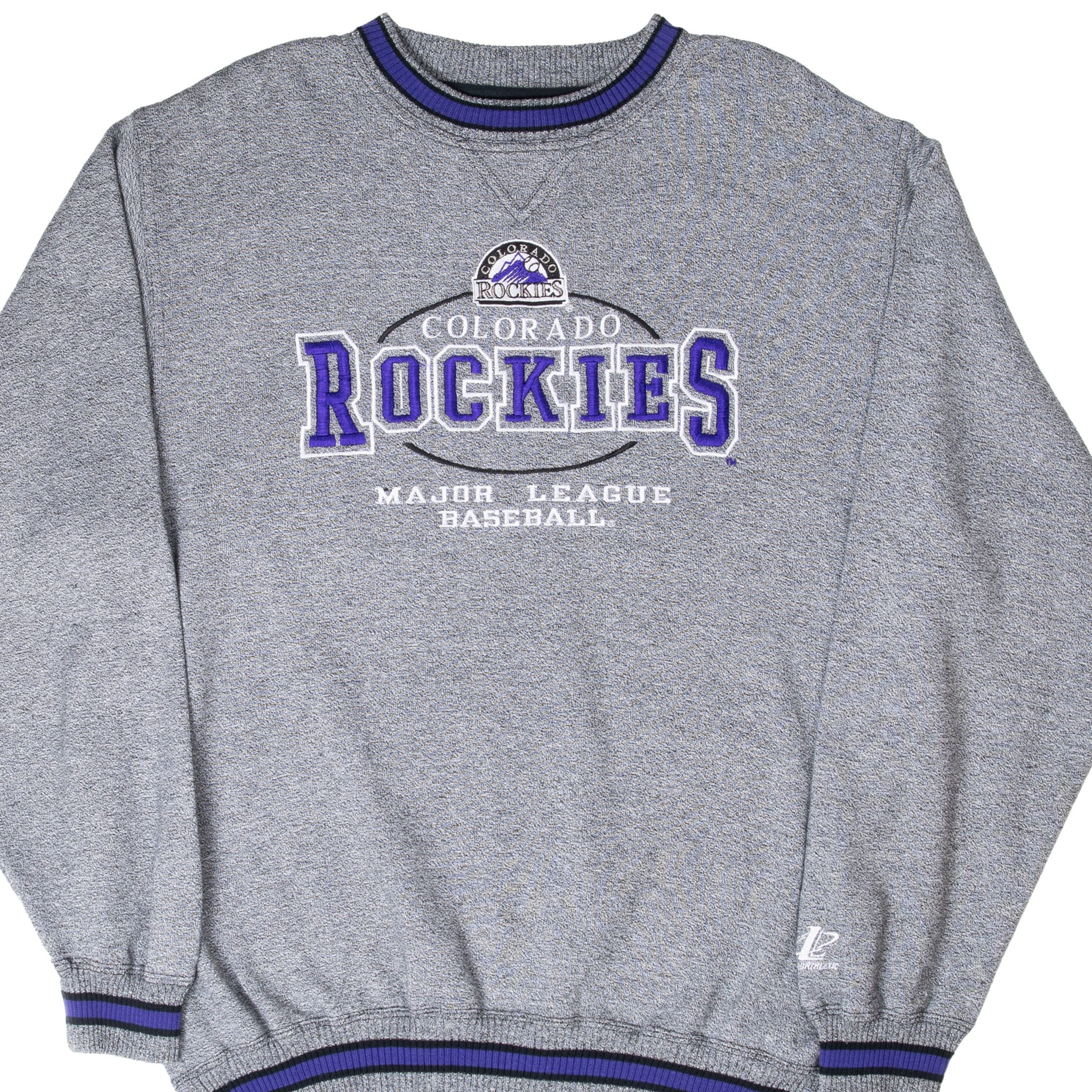 VINTAGE MLB COLORADO ROCKIES EMBROIDERED SWEATSHIRT 1990S SIZE LARGE