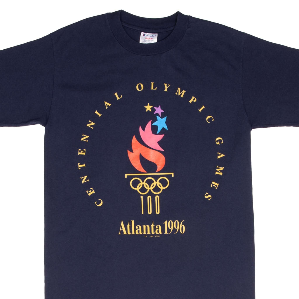 1996年 Olympic Game Shirt アトランタ USA VTG 1996 Atlanta Olympic Games T-Shirt Navy Blue USA XXVI Sz