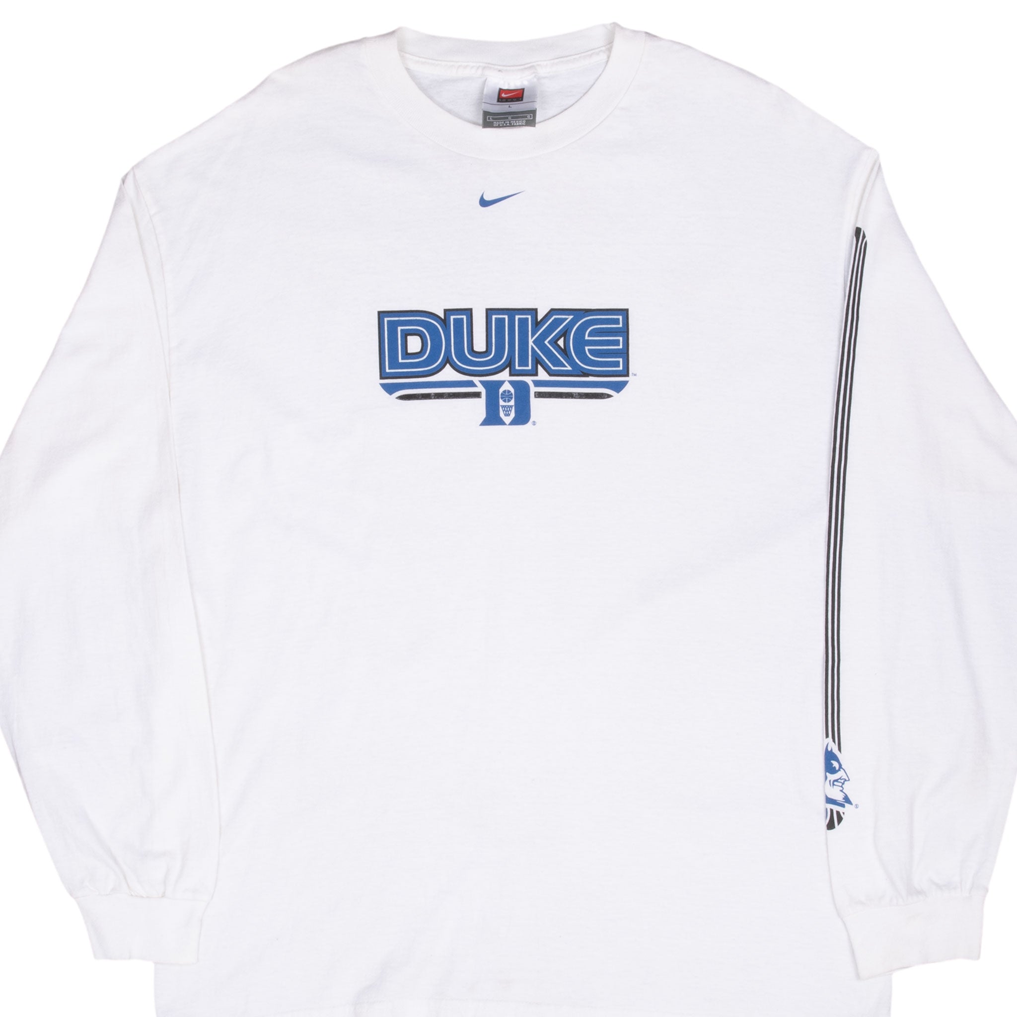 Vintage Nike Center Swoosh Ncaa Duke Basketball Sleeve Tee Shirt 2000S Size Large