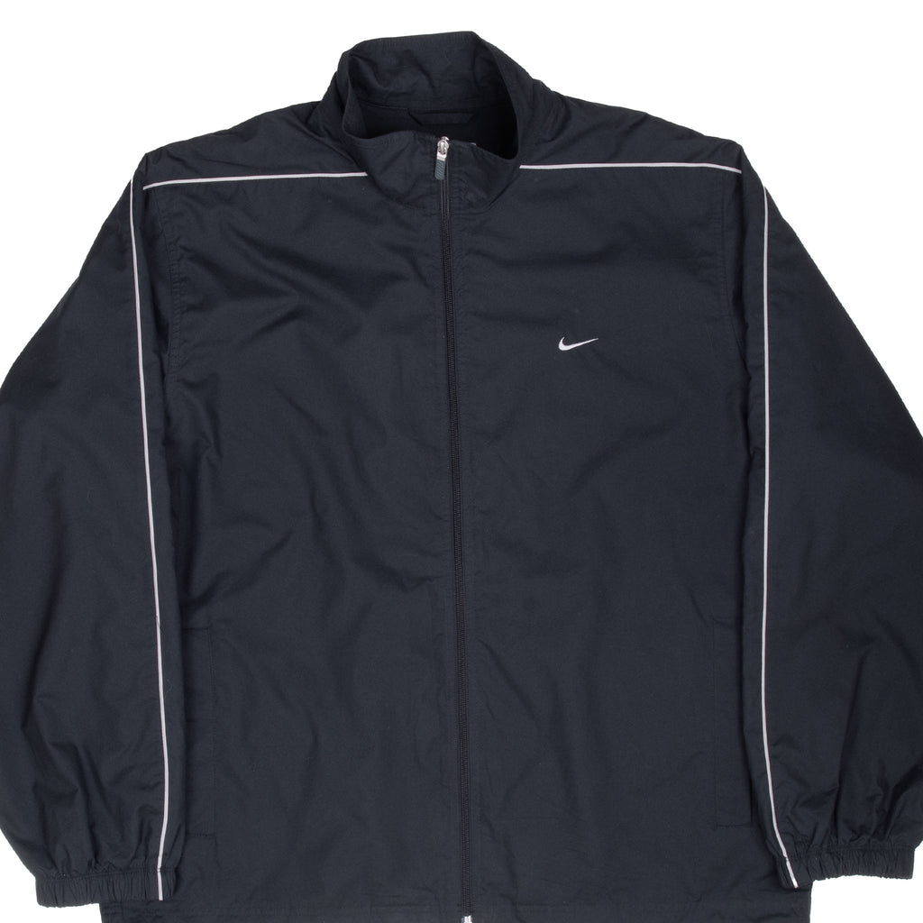 Vintage Nike Classic Black Windbreaker Track Jacket 2000S Size XL