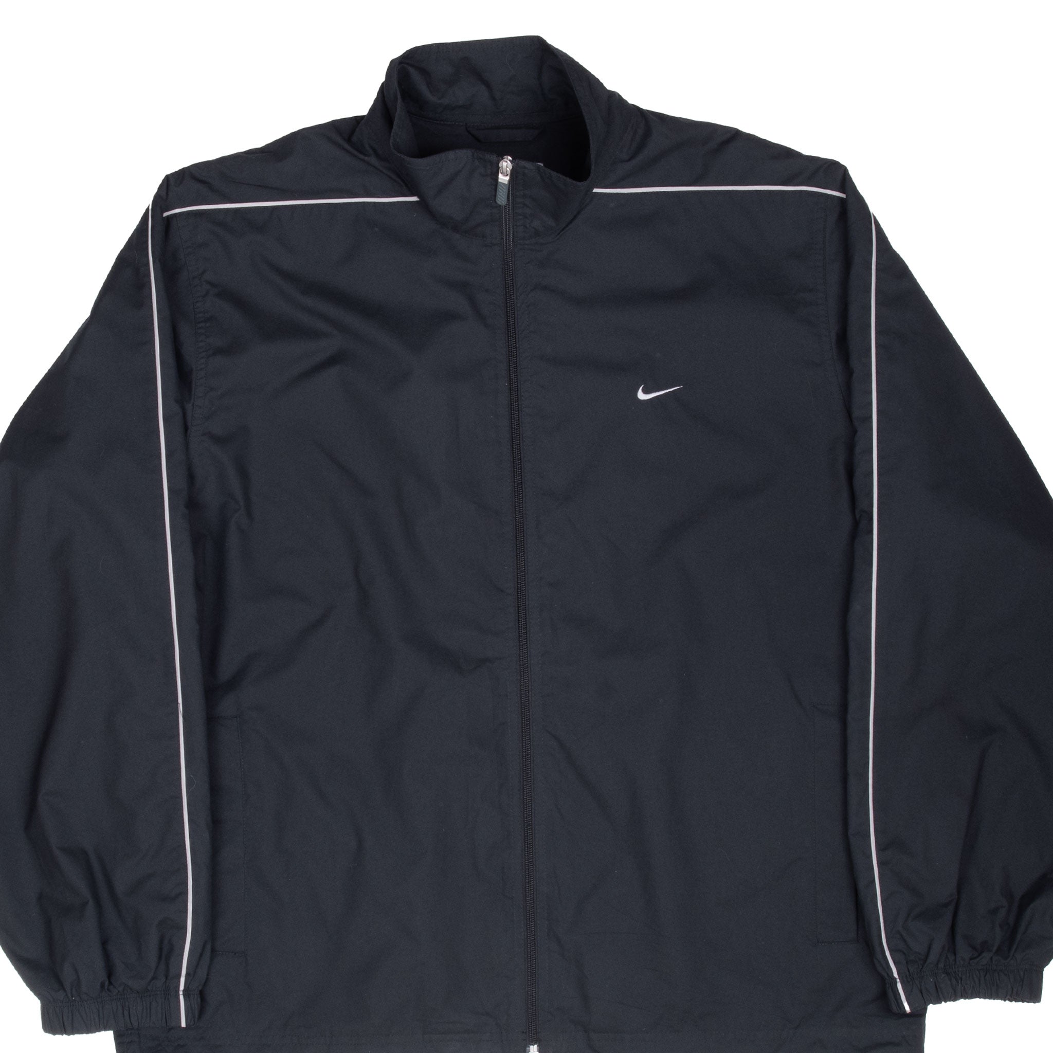 Vintage Nike Classic Black Windbreaker Track Jacket 2000S Size XL