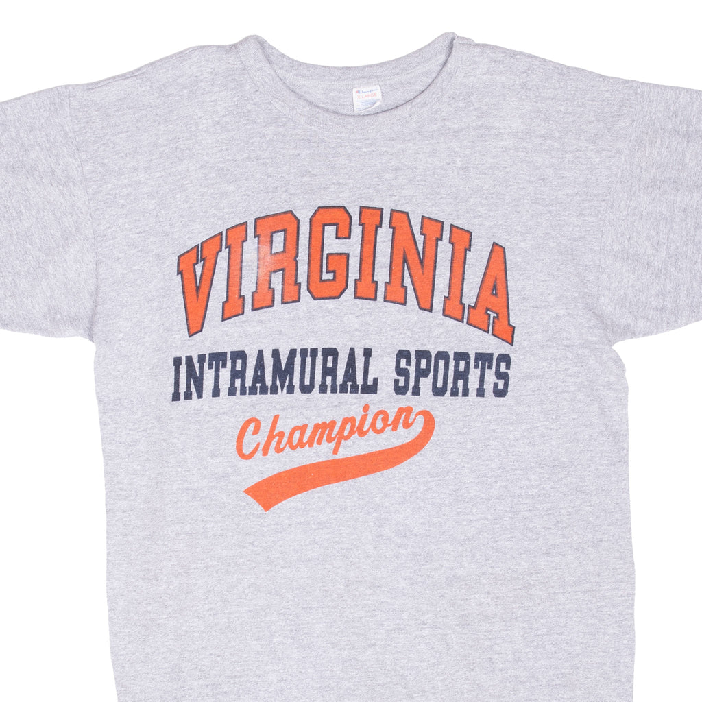 Vintage Champion Virginia Intramural Sports Tee Shirt Early 1980S Size Large Made In Usa With Single Stitch Sleeves