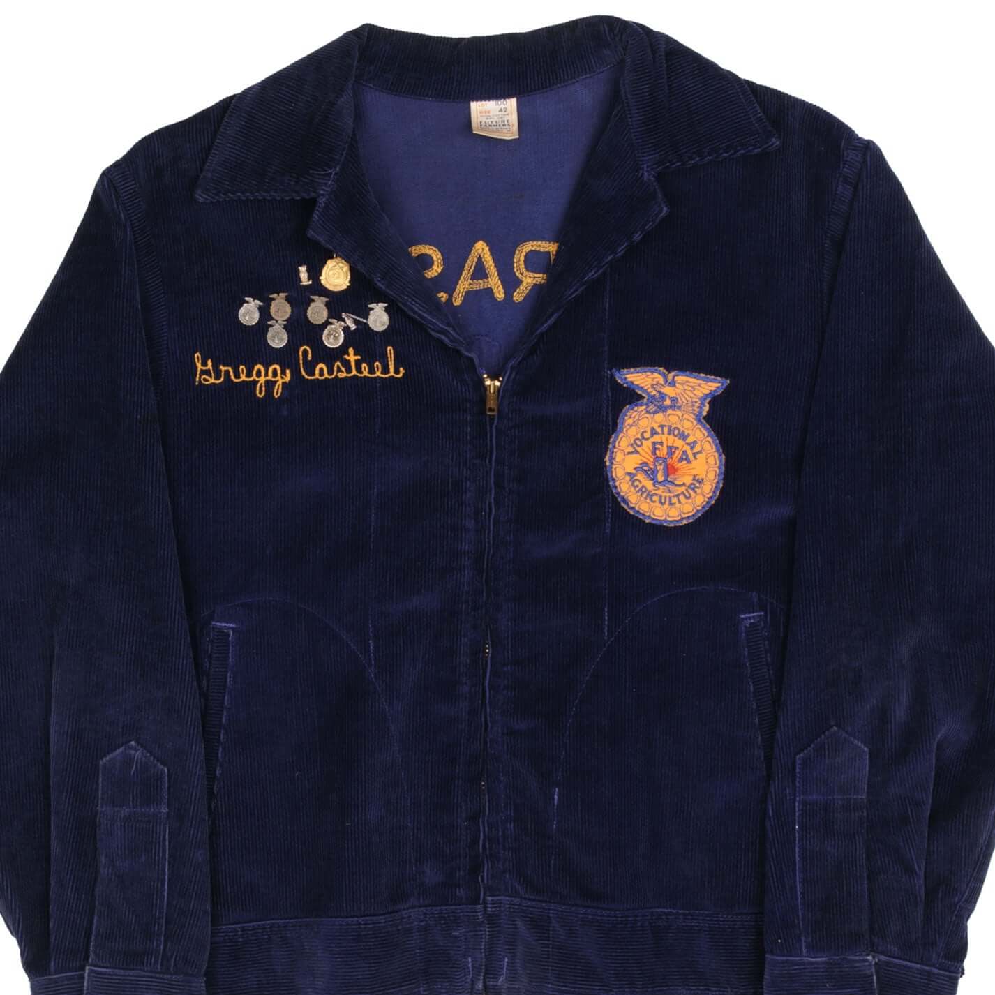 Vintage FFA Nebraska Burwel Vocational Agriculture Corduroy Jacket 1960S Size 42 Made In USA