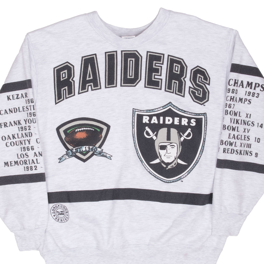Vintage Nfl Oakland Raiders All Over Print 1990S Sweatshirt Size XL Made In Usa