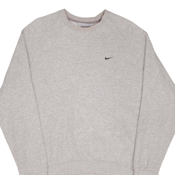 Vintage Nike Classic Swoosh Gray Crewneck Sweatshirt 2000S Size Large