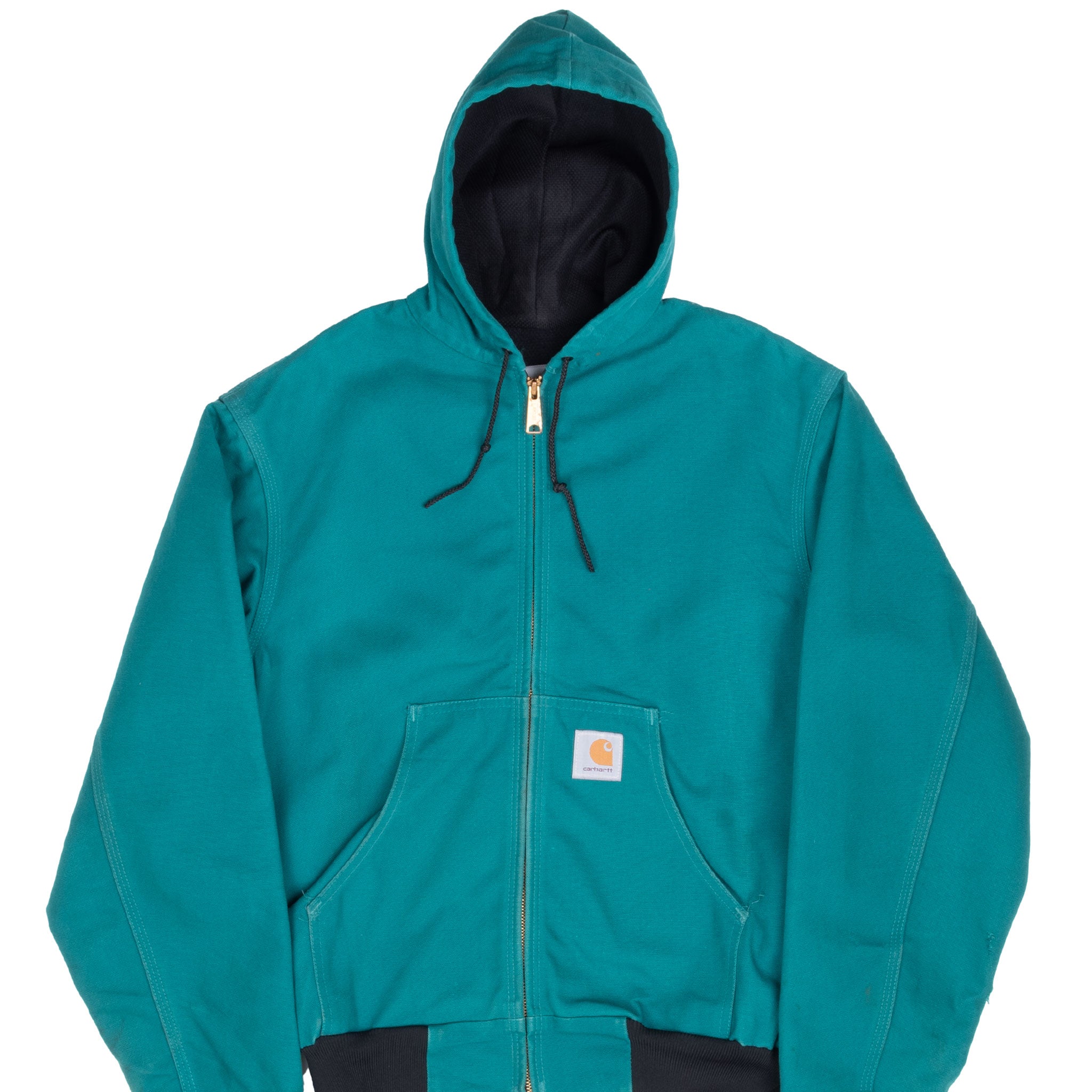Vintage Carhartt Aqua Hooded Active Jacket J03Aqu 1990S Size Medium Made In Usa