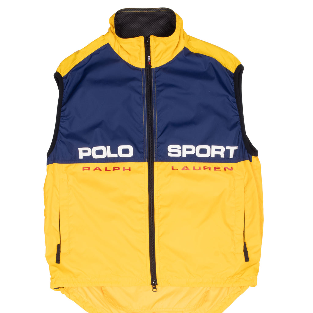 Vintage Ralph Lauren Polo Sport Yellow Windbreaker Vest Jacket 1990S Size Medium