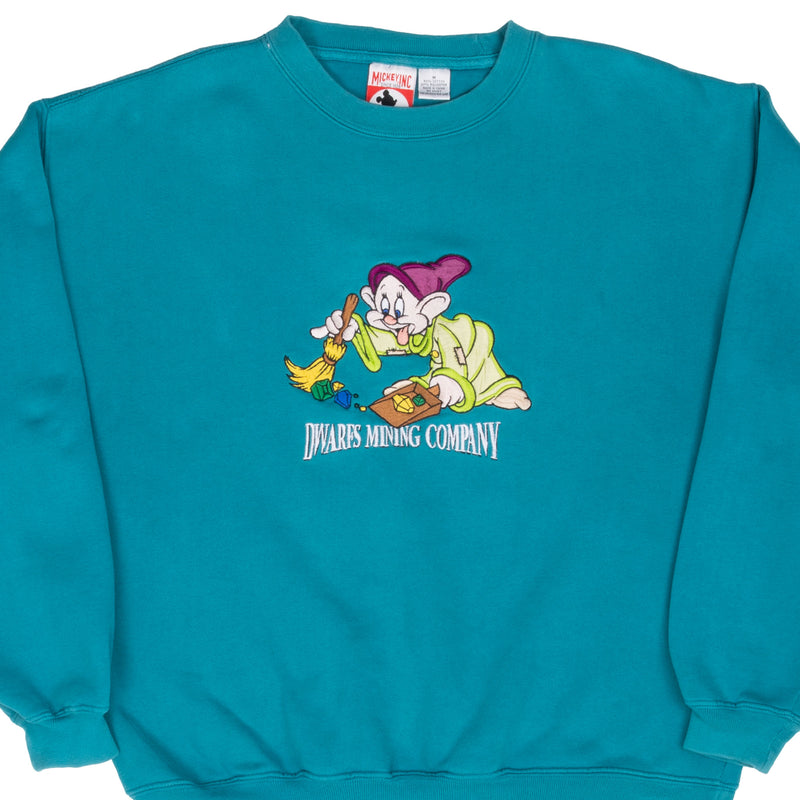 Vintage Disney Dopey Dwarf Mining Company Embroidered Sweatshirt 1990S Size Medium