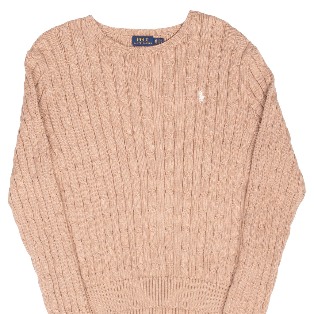 Vintage Polo Ralph Lauren Light Brown Knit Sweatshirt Size XL Women