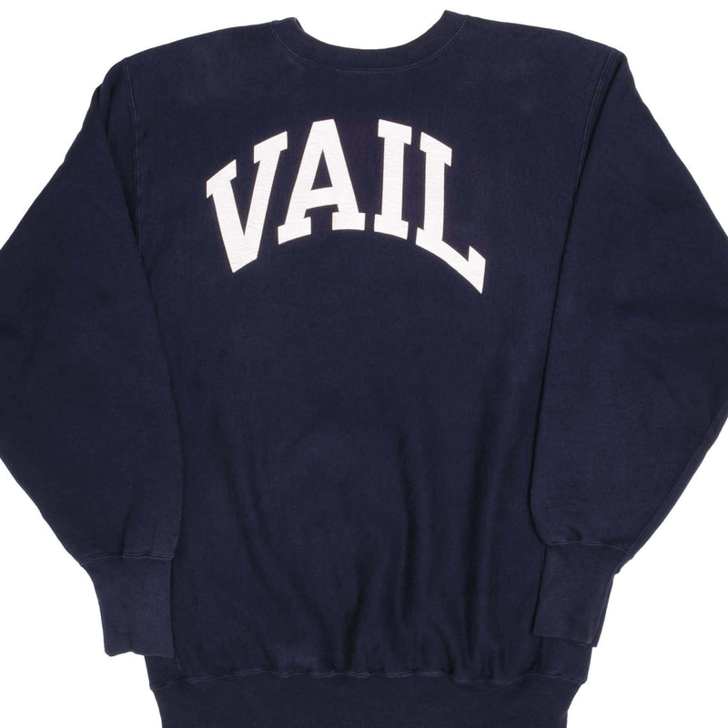 Vintage Navy Champion Reverse Weave Vail Sweatshirt 1990S Size 2XL 