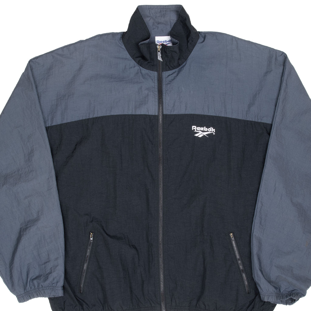 Vintage Reebok Black And White Windbreaker Jacket 1990S Size Large