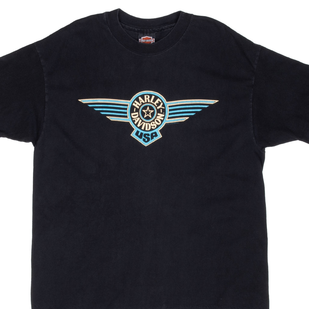 Vintage Harley Davidson Kirkland Washington 1987 Tee Shirt Size XL Made In Usa With Single Stitch Sleeves