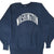 Front view of navy Champion Reverse Weave sweatshirt with arched white Washington print