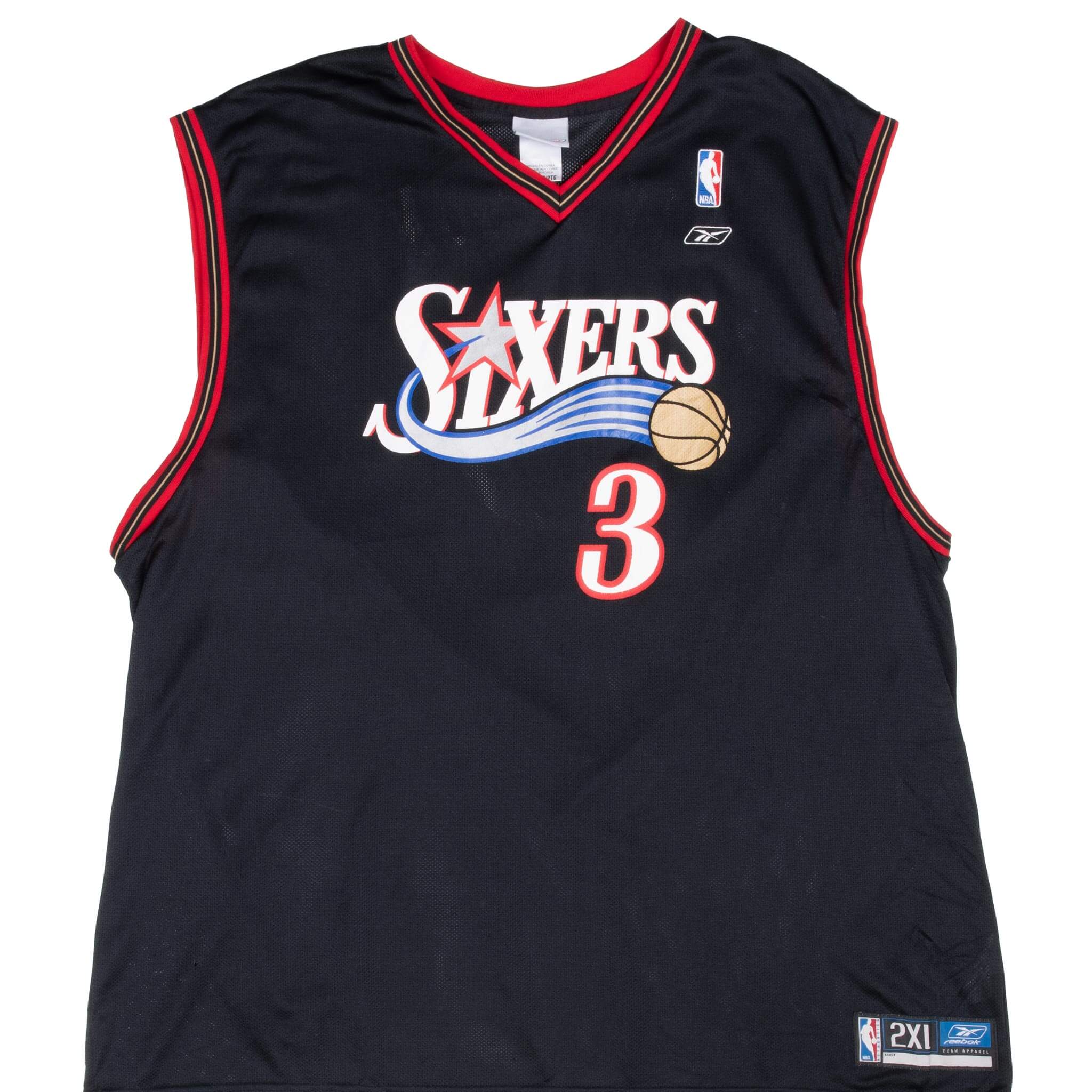 Vintage Nba Philadelphia 76Ers Iverson #3 2000S Reebok Jersey Size 2XL