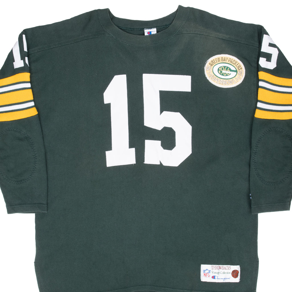 Vintage Nfl Green Bay Bart Starr #15 Super Bowl 1 1966 Champion Throwback Jersey Size XL Made In USA