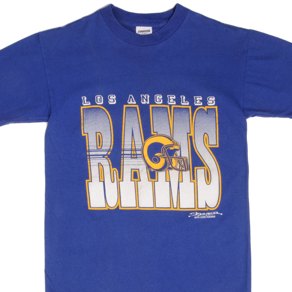 Vintage NFL Los Angeles Rams 1990 Tee Shirt Size Medium Made In USA With Single Stitch Sleeves