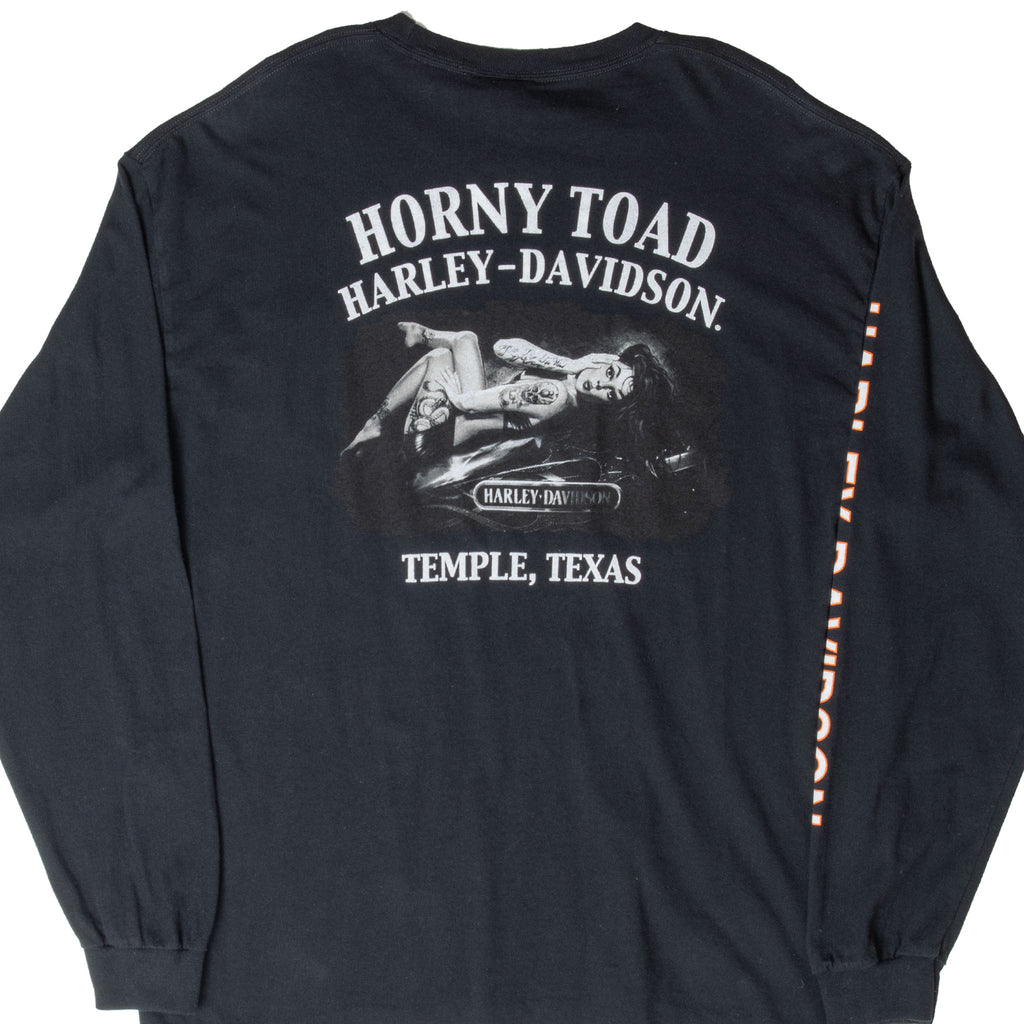 Vintage Harley Davidson Temple Texas Long Sleeve Pocket Tee Shirt Size XL