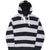 Vintage Polo Ralph Lauren Grey Black Striped Rugby Hoodie Sweatshirt 1990S Size XL