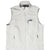 Front of beige Patagonia Synchilla fleece vest with full zip and three zip pockets