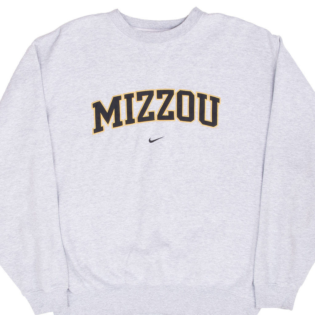 Vintage Nike Ncaa Missouri Mizzou Grey Crewneck Sweatshirt 1990S Size Large
