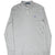 Front of grey Polo Ralph Lauren long-sleeve polo shirt with purple embroidered pony