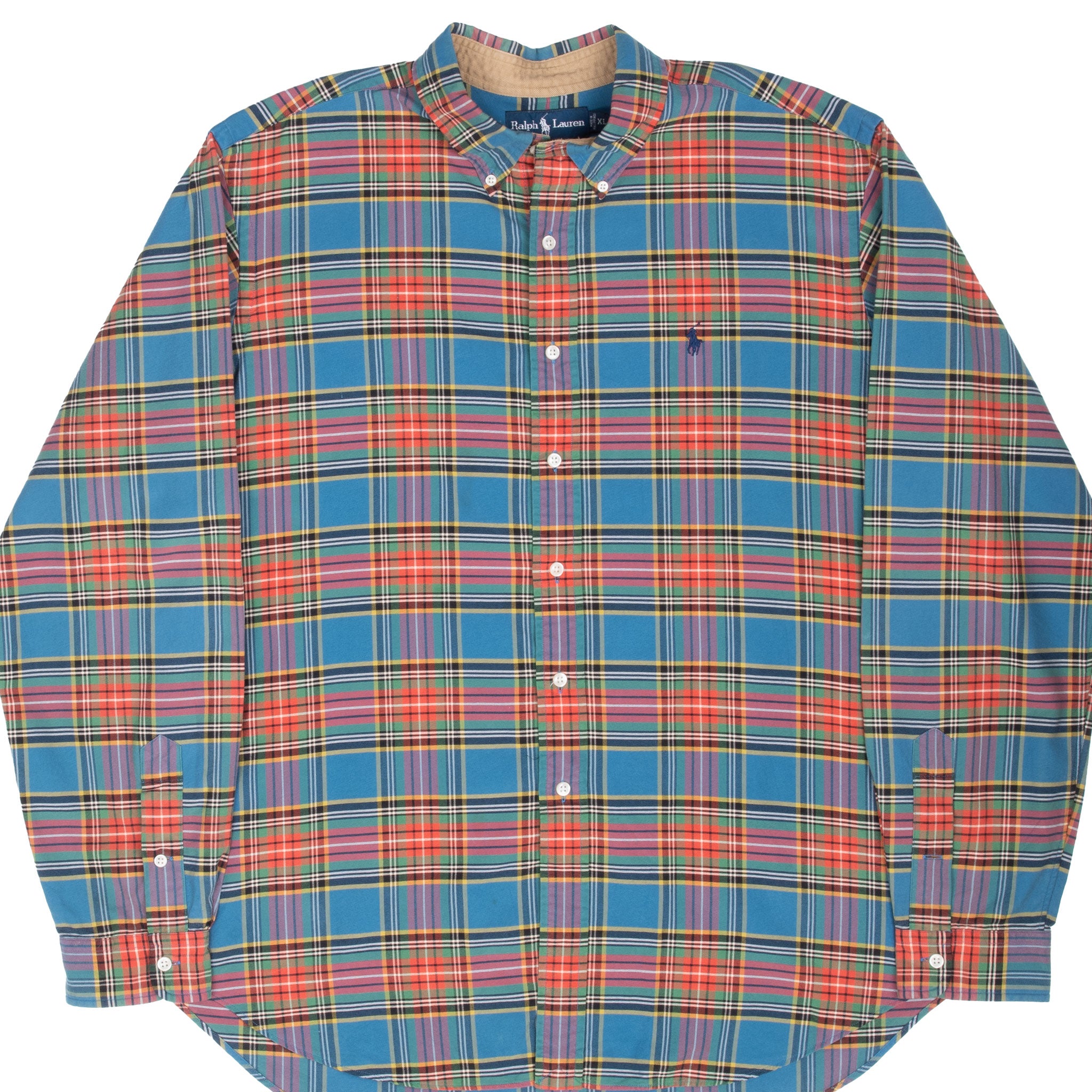 Vintage Ralph Lauren Plaid Checker Shirt 1990S Size XL