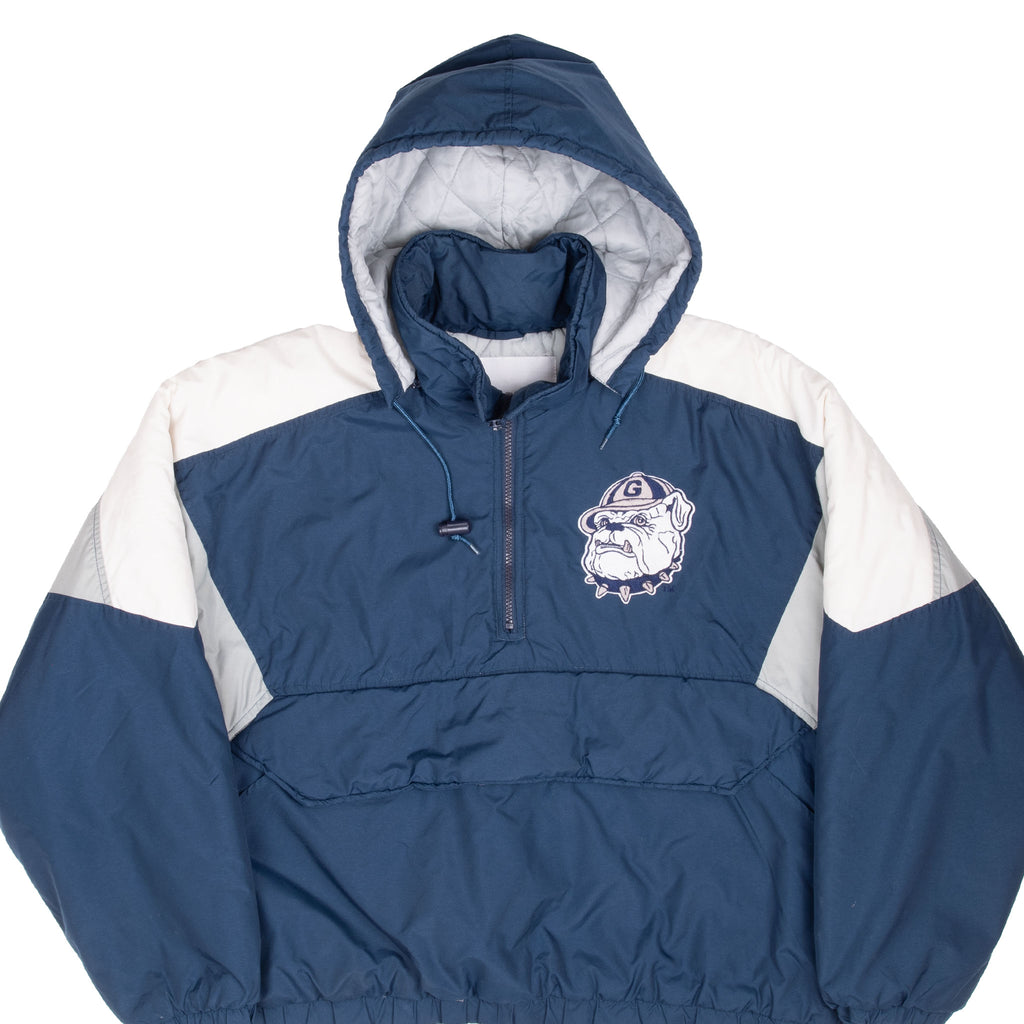 Vintage Ncaa Georgetown Hoyas Heavy Pullover Windbreaker Jacket 1990S Size Large