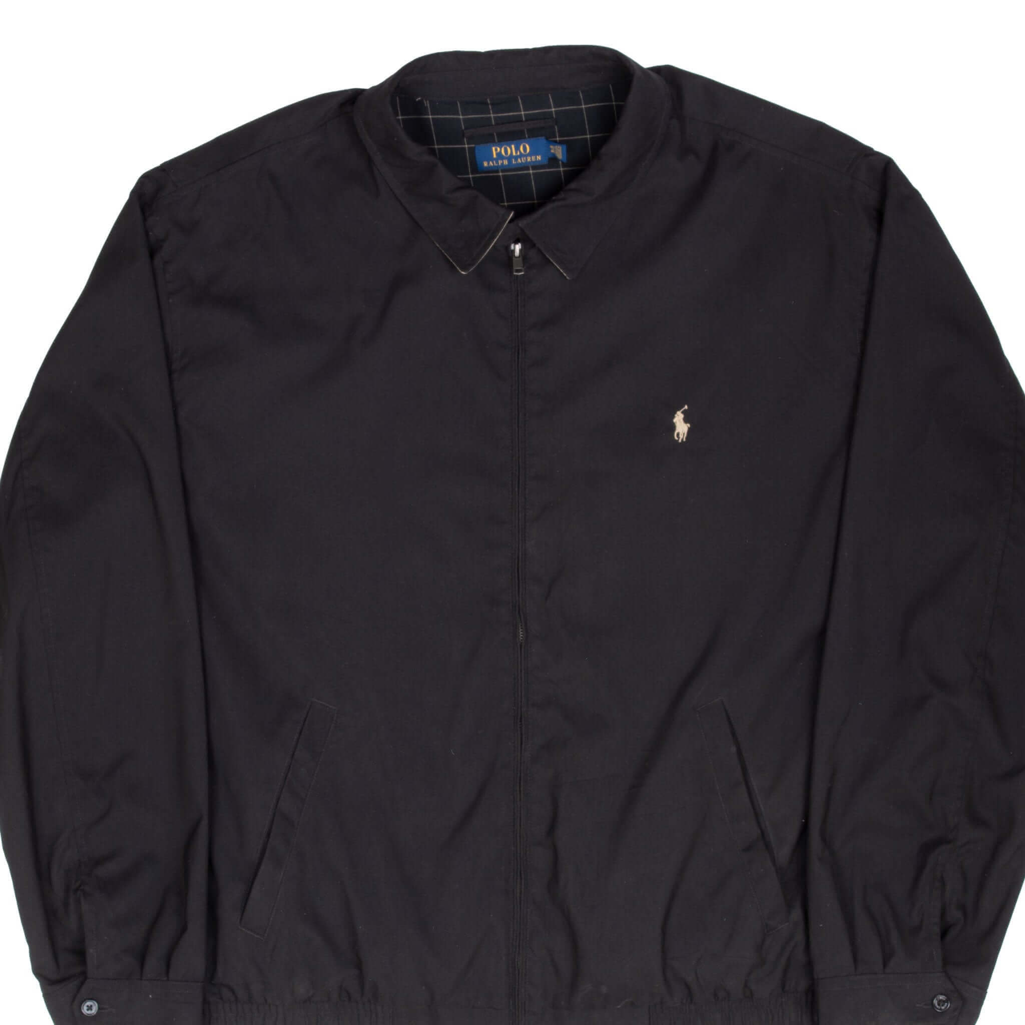 VINTAGE POLO RALPH LAUREN BLACK HARRINGTON GOLF JACKET 4XL VINTAGE POLO RALPH LAUREN BLACK HARRINGTON GOLF JACKET 4XL