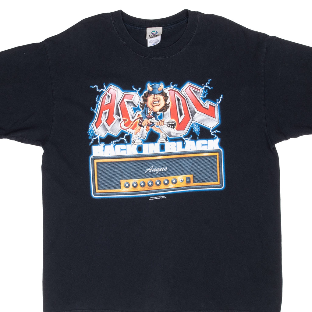 Vintage Acdc Back In Black 2006 Liquid Blue Tee Shirt Size XL